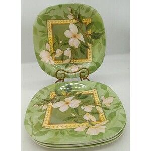 Keller Charles of Philadelphia  6 Melamine Magnolia 10.5" Square Dinner Plates